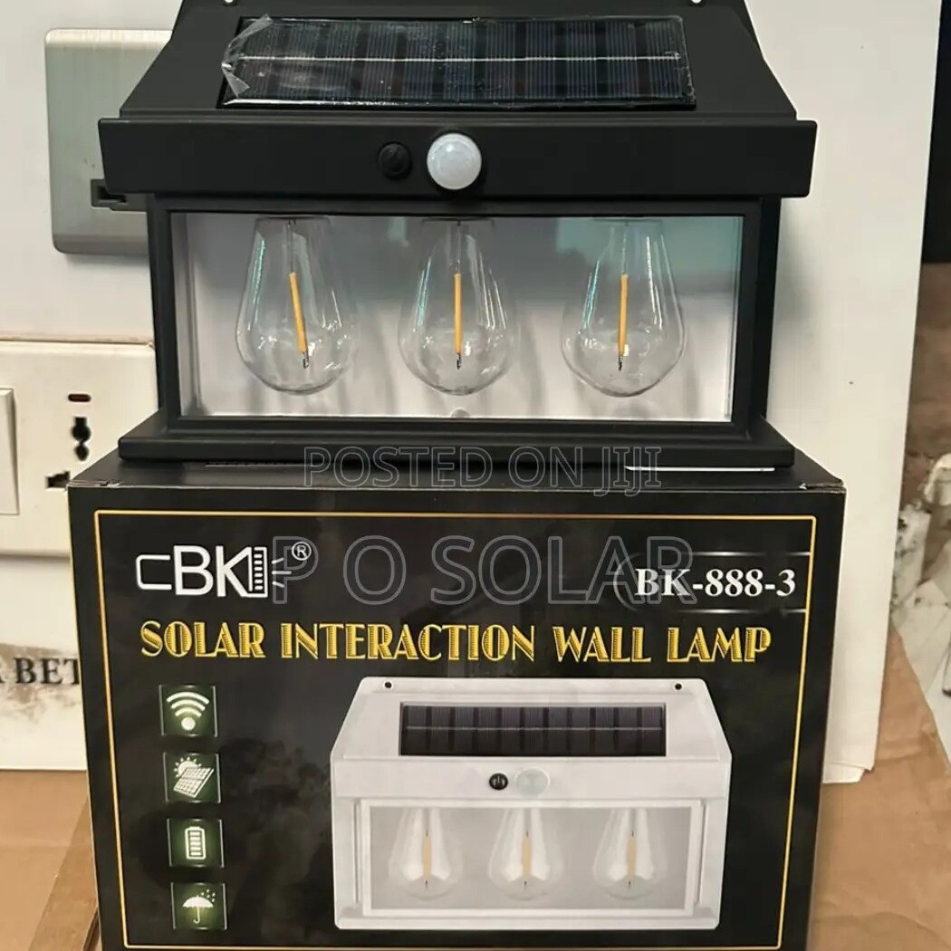 Solar Rechargeable Wall Light 2 Bulb BK-888-3
