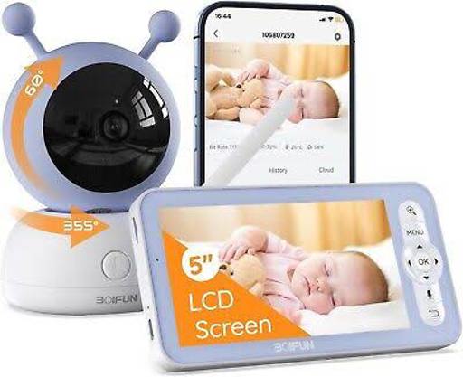 Boifun WiFi PTZ Video Baby Monitor Camera 5'' 1080P, Motion&Crying Detection UK's Image Missing