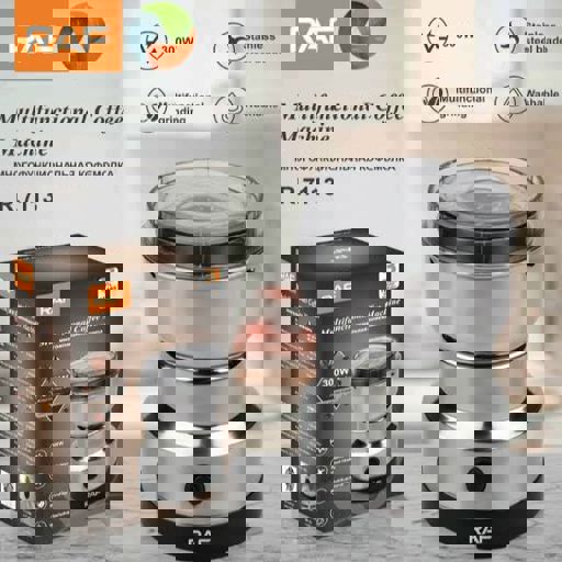 RAF R-7113 Electric Coffee & Spices Grinder (4 blades Masala Grinder Steel) – 300W's Image Missing