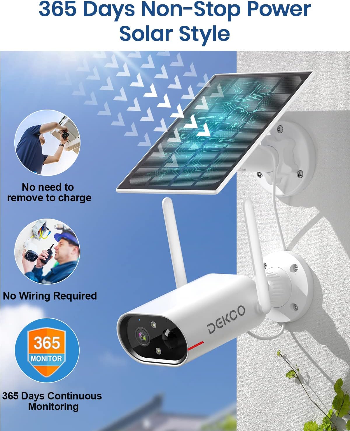 DEKCO solar powered ip Security Camera