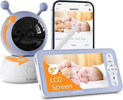 Boifun WiFi PTZ Video Baby Monitor Camera 5'' 1080P, Motion&Crying Detection UK