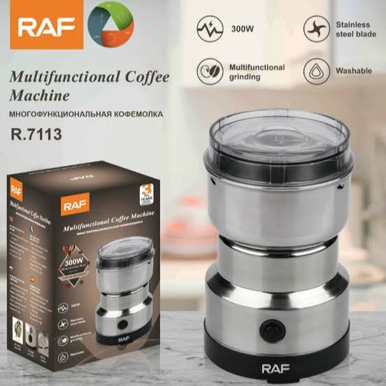 <h2>RAF R-7113 Electric Coffee &amp; Spices Grinder (4 blades Masala Grinder Steel) – 300W</h2>'s Image Missing'