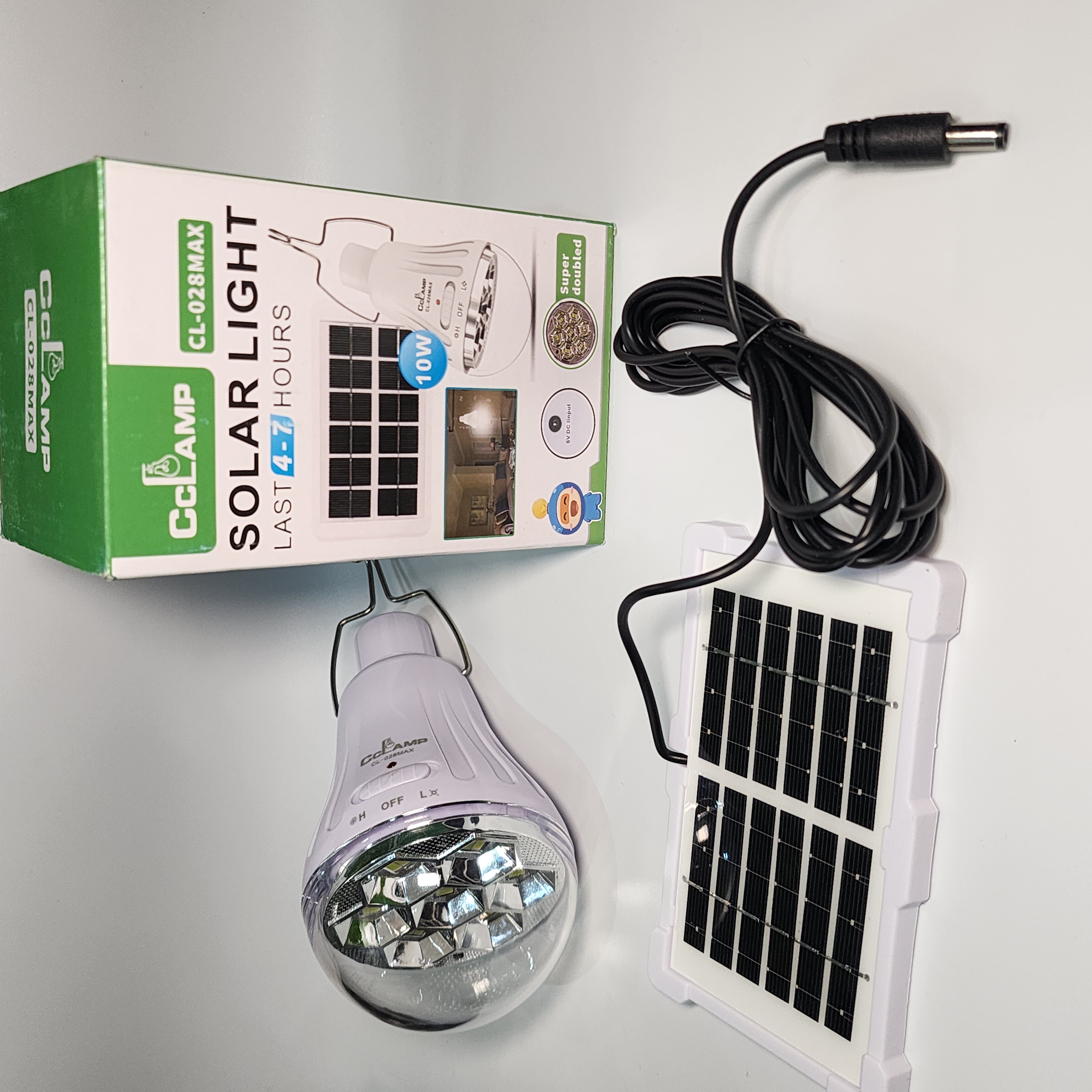 <p>Rechargeable bulb with solar panel</p>'s Image Missing'